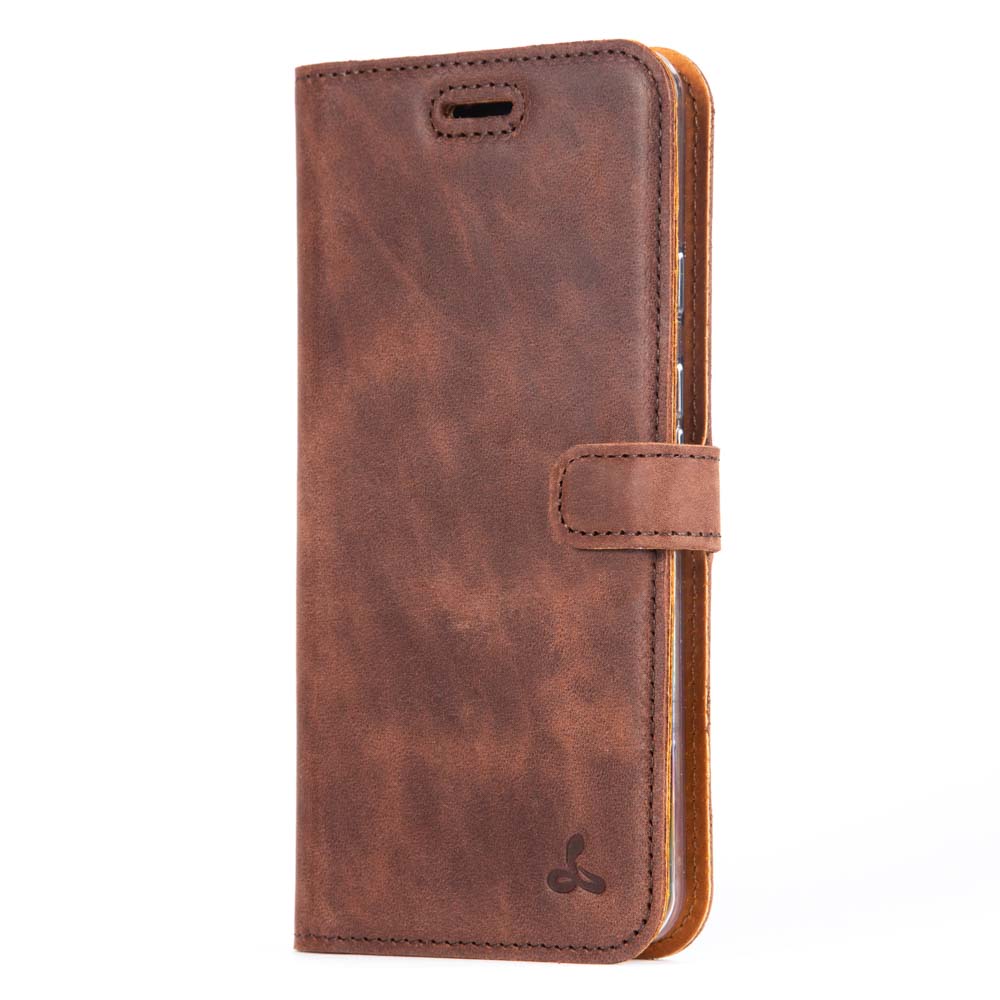 Vintage Leather Wallet - Google Pixel 3 XL Chestnut Brown Google Pixel 3XL - Snakehive UK