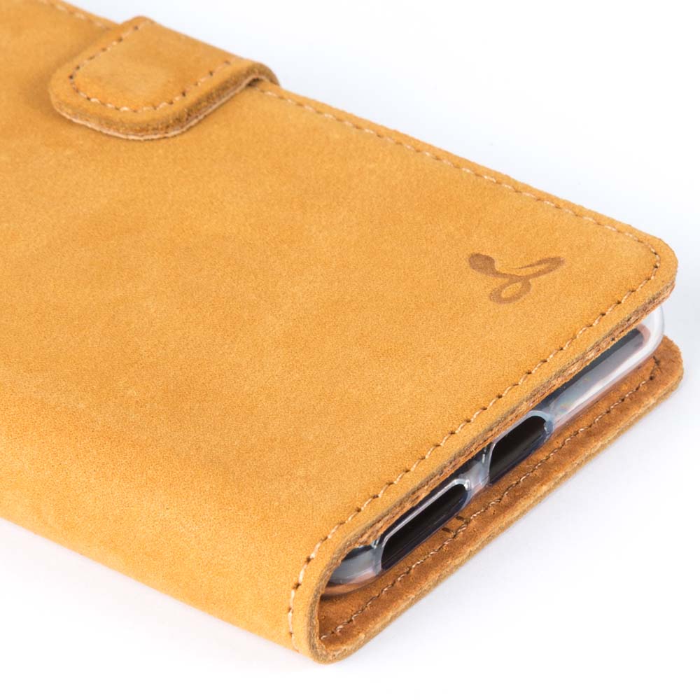 Vintage Leather Wallet - Google Pixel 3 XL Honey Gold Google Pixel 3XL - Snakehive UK