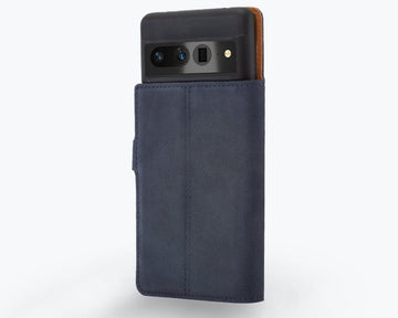 Custodia Flip In Pelle Per Google Pixel 7 - Cavor Cover, Con 4 Slot Carte E Anello Portatilmente, Nero - 3