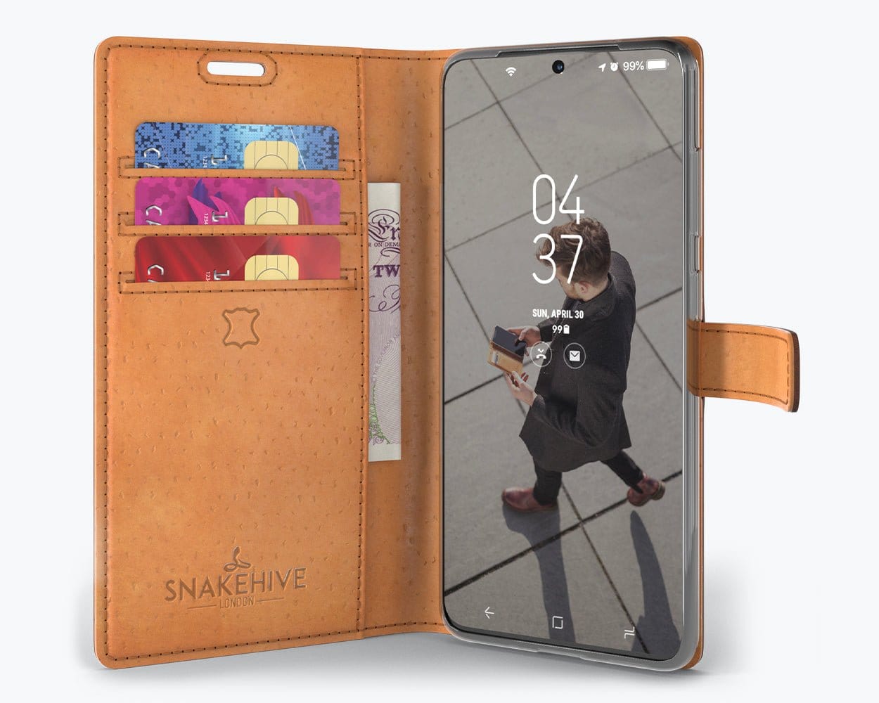 Samsung Galaxy S20 - Vintage Leather Wallet Teal Samsung Galaxy S20 - Snakehive UK