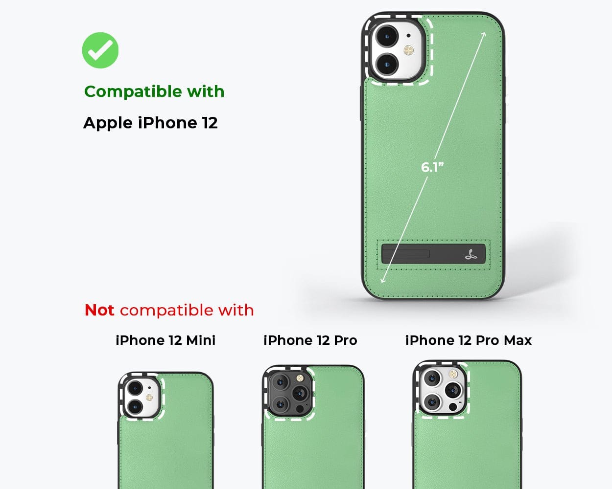 Apple iPhone 12 - Metro Leather Case Pebble Grey Apple iPhone 12 - Snakehive UK