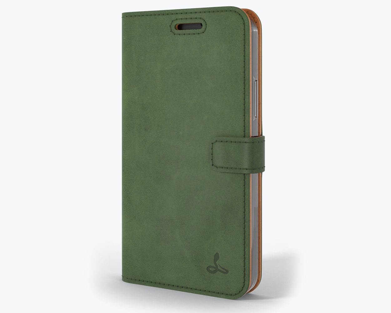 Apple iPhone 12 - Vintage Leather Wallet Bottle Green Apple iPhone 12 - Snakehive UK