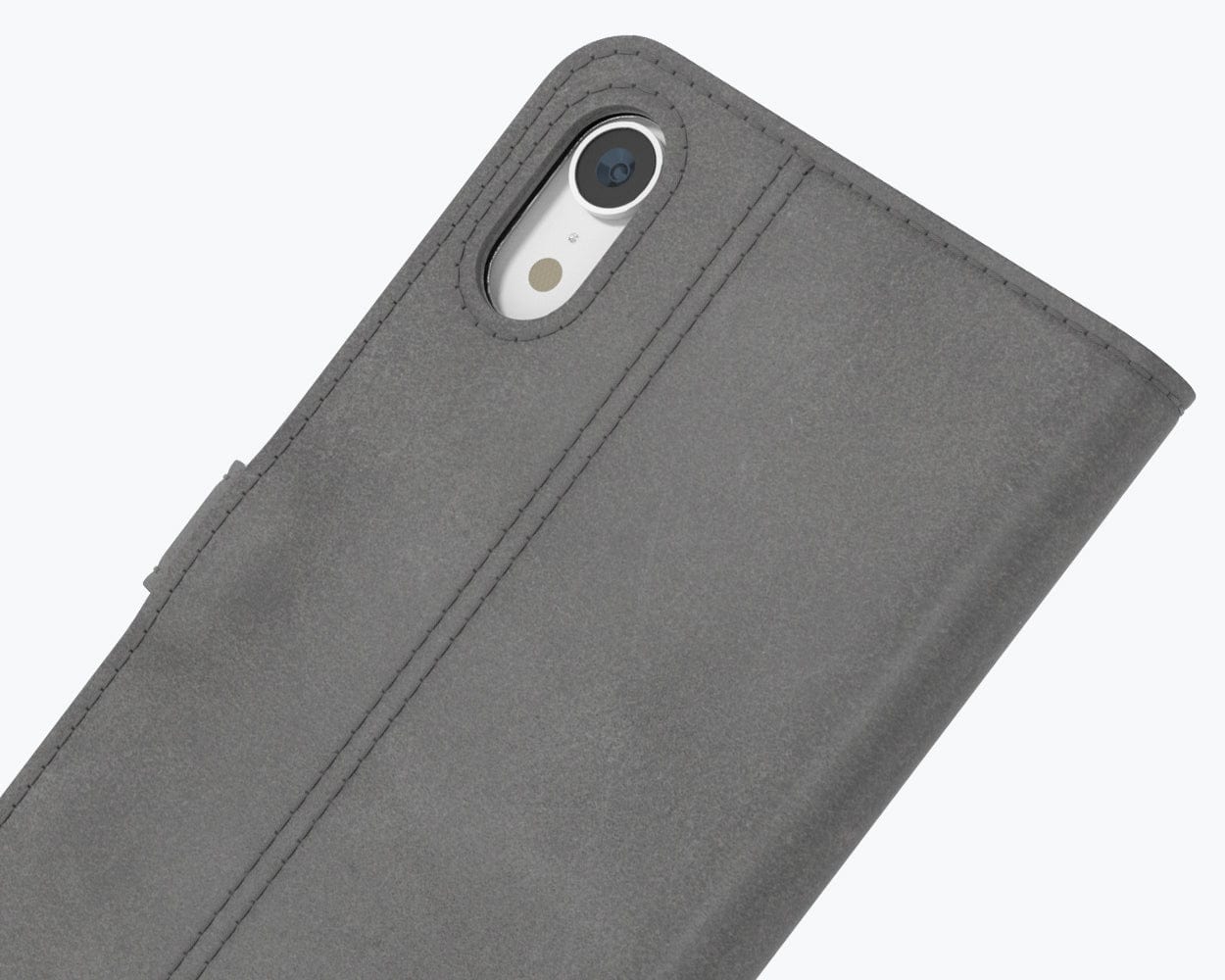 Vintage Leather Wallet - Apple iPhone XR Grey - Snakehive UK