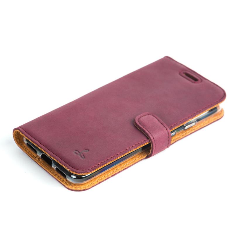 Vintage Leather Wallet - Google Pixel 4 Plum Google Pixel 4 - Snakehive UK