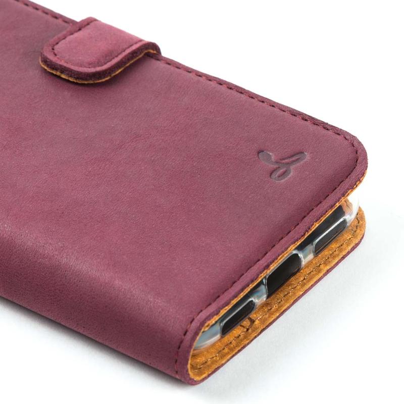 Vintage Leather Wallet - Google Pixel 4 Plum Google Pixel 4 - Snakehive UK