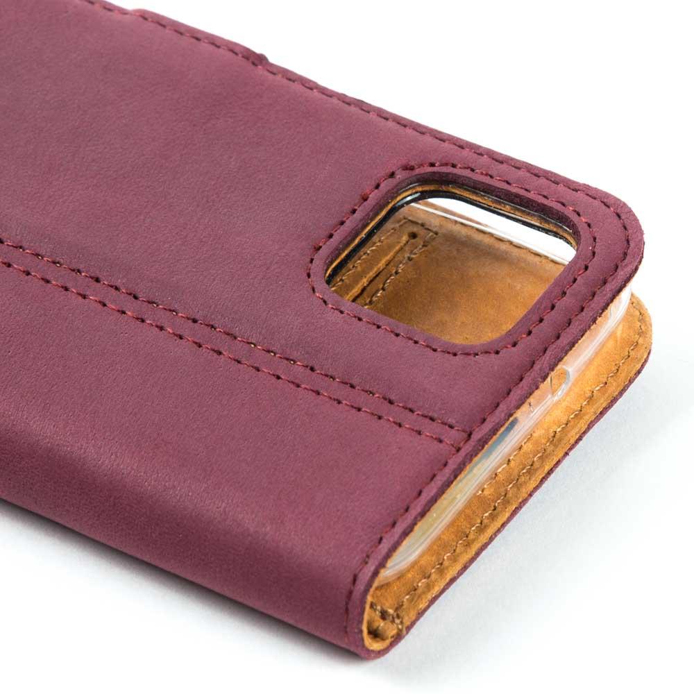 Vintage Leather Wallet - Google Pixel 4 XL Plum Google Pixel 4 XL - Snakehive UK