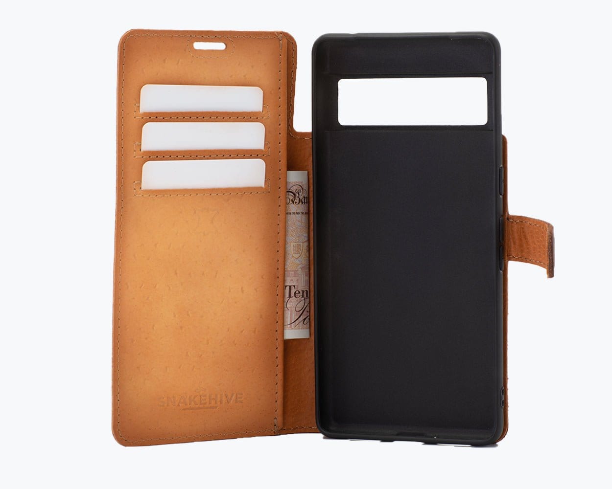 Google Pixel 6 Pro- Vintage Leather Wallet Chestnut Brown Google Pixel 6 Pro - Snakehive UK