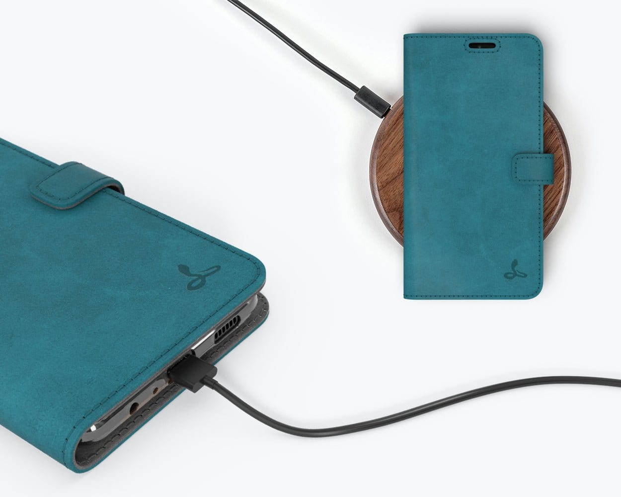 Vintage Leather Wallet - Samsung Galaxy A12 Teal Samsung Galaxy A12 - Snakehive UK