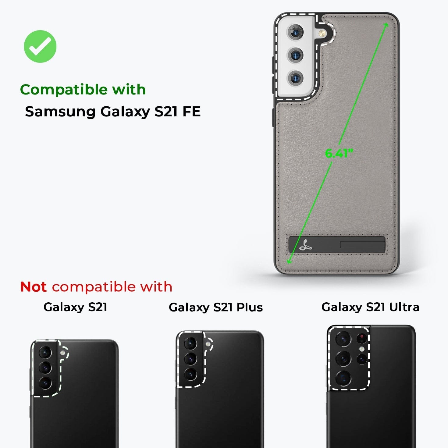 Samsung Galaxy S21 FE - Metro Leather Case Pebble Grey Samsung Galaxy S21FE - Snakehive UK