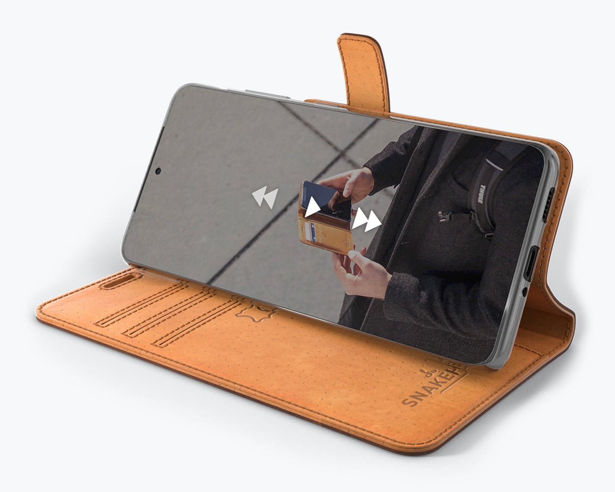 Samsung Galaxy S21 Ultra - Vintage Leather Wallet Grey Samsung Galaxy S21 Ultra - Snakehive UK