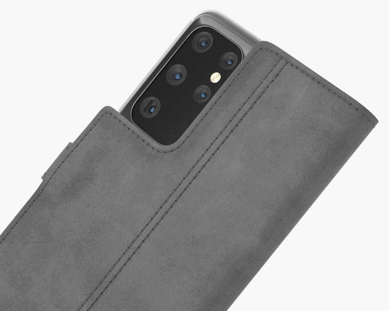 Samsung Galaxy S21 Ultra - Vintage Leather Wallet Grey Samsung Galaxy S21 Ultra - Snakehive UK