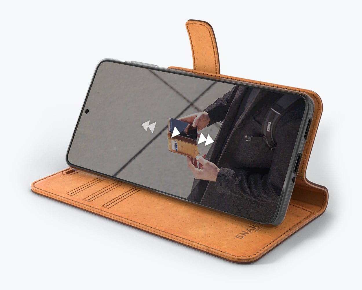 Samsung Galaxy S21 - Vintage Leather Wallet Grey Samsung Galaxy S21 - Snakehive UK