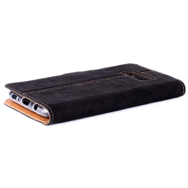 Vintage Two Tone Leather Wallet - Samsung Galaxy S8 Plus TT Black/Plum Samsung Galaxy S8 Plus - Snakehive UK